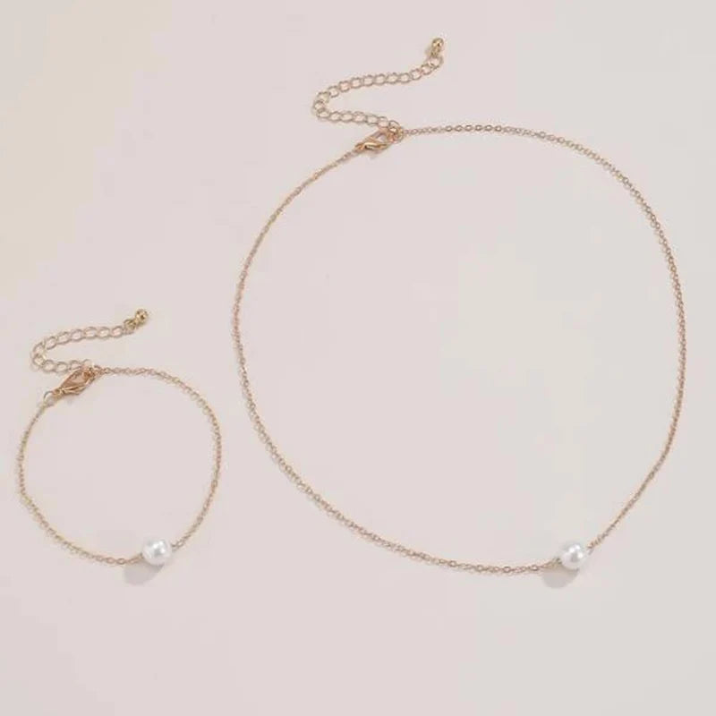 Conjunto Colar e Pulseira Pearl